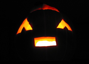 lit pumpkin